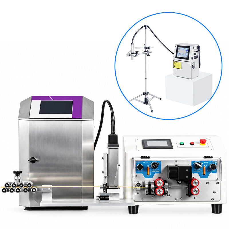 ماكينة ZONESUN ZS-EW30 لقطع وتقشير الأسلاك باستخدام التحكم الرقمي الكمبيوتري (CNC) مع نظام ترميز أوتوماتيكي بنفث الحبر