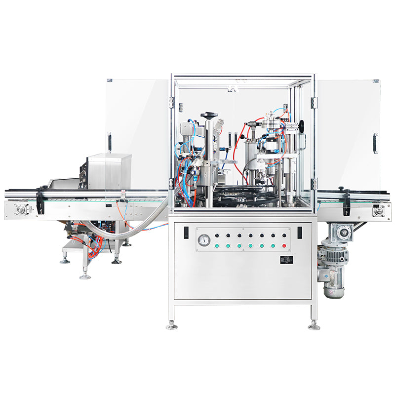 ZONESUN ZS-QW1600D Automatic Aerosol Can Filling, Valve Inserting and Crimping Machine