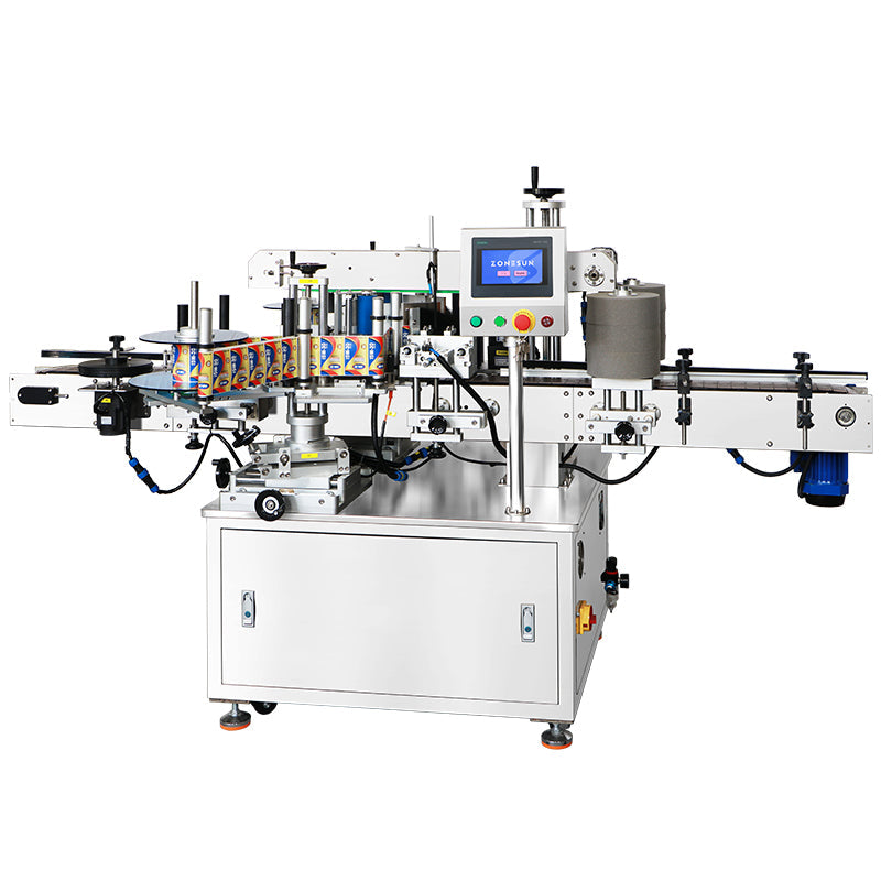 ZONESUN ZS-TB300L Automatic Round & Flat Bottle Labeling Machine | 30-100 Bottles/Min Dual-Use Labeler