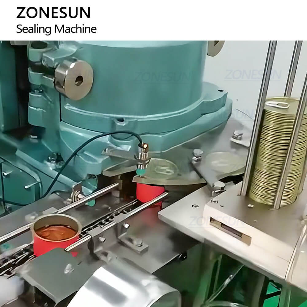 ZONESUN ZS-VFK01 Automatic Vacuum Seaming Machine for Seafood & Canned Meat (Round Tinplate Cans)