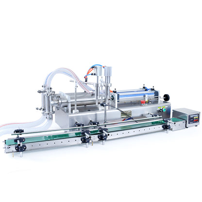 ZONESUN ZS-DTYT2L Pneumatic 2 Nozzles Piston Liquid Filling Machine With Conveyor Belt