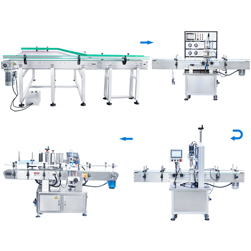 ZONESUN ZS-FAL180X4 4 Diving Nozzles Magnetic Pump Liquid Filling Capping Round Bottle Labeling Machine with Unscrambler