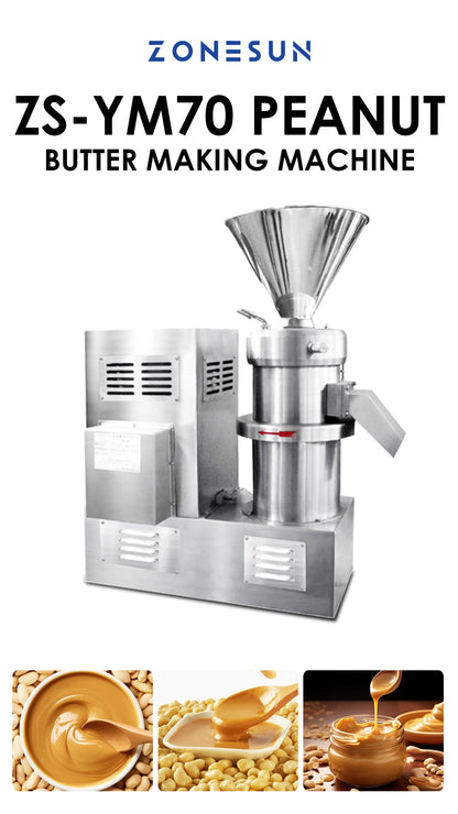 ZONESUN ZS-YM70 High-Capacity Peanut Butter Grinder & Homogenizer