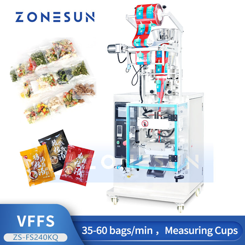 ZONESUN ZS-FS240KQ Automatic VFFS Packer Granule Drink Sachet Weighing Filling Sealing Packing Machine