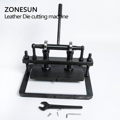 ZONESUN 36×22cm Manual Leather Die Cutting Machine for Handbag Templates