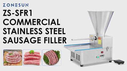 ZONESUN ZS-SFR1 Electric Sausage Stuffer Machine with Stainless Steel Hopper for Meat Filling