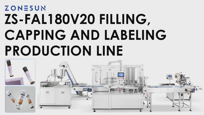 ZONESUN ZS-FAL180V20 Automatic Small Bottle Filling Capping Labeling Line