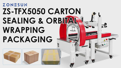 ZONESUN ZS-TFX5050 Automatic Carton Tape Sealing 360° Orbital Wrapping Machine