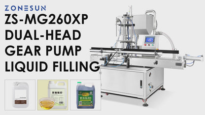 ZONESUN ZS-MG260XP Dual-Head High-Capacity Gear Pump Liquid Filling Machine