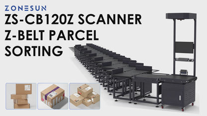 ZONESUN ZS-CB120Z Automatic Parcel Sorting Conveyor with Barcode Scanner & Dynamic Weighing