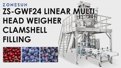 ZONESUN ZS-GWF24 Automatic Multi-Head Weigher & Clamshell Fruit Filling Machine