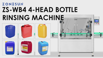 ZONESUN ZS-WB4 Automatic 4-Head Bottle & Jerry Can Rinsing Machine