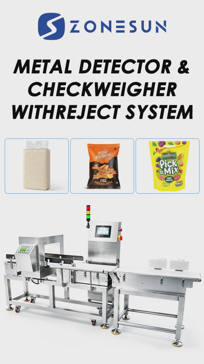ZONESUN ZS-MD818 Automatic Checkweigher & Metal Detector with Reject System