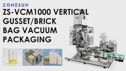 ZONESUN ZS-VCM1000 Vertical Brick Bag Vacuum Packaging & Labeling Production Line