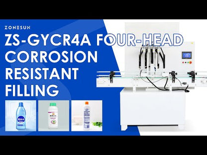 ZONESUN ZS-GYCR4A Automatic Corrosive Liquid Filling Machine Chemical Bottling Packaging