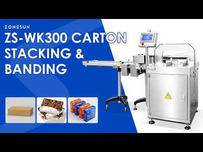 ZONESUN ZS-WK300 Carton Stacking and Film Wrapping Machine for Boxes