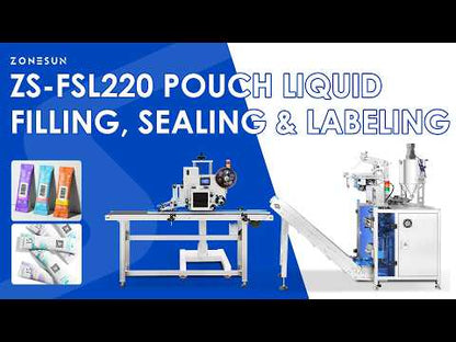 ZONESUN ZS-FSL220 Automatic Liquid Pouch Packing Machine Sachet Filling Sealing Real-time Labeling Line