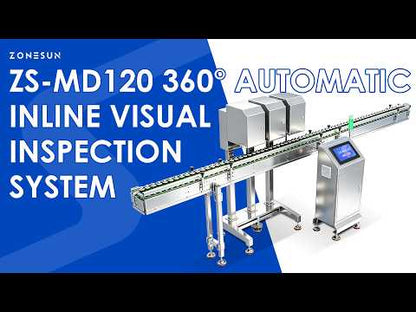 ZONESUN ZS-MD120 Automatic Inline Bottle Visual Inspection System | Auto Reject for Bottle Cap & Label Defects