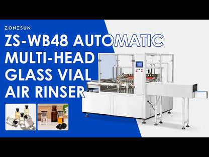 ZONESUN ZS-WB48 Automatic Rotary Vial Air Rinsing Machine | 12,000 BPH Bottle Cleaner