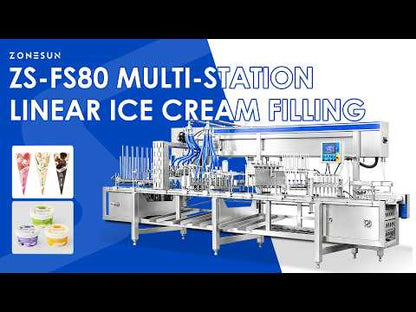 ZONESUN ZS-FS80 8-Lane Automatic Ice Cream Cup Filling and Sealing Machine