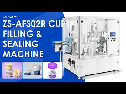 ZONESUN ZS-AFS02R Automatic Cup Filling & Sealing Machine | Piston Pump | 25–30 Cups/min | 20–200ml