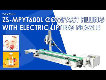 ZONESUN ZS-MPYT600L Automatic Liquid Filler with Lifting Nozzle and Waterproof Conveyor