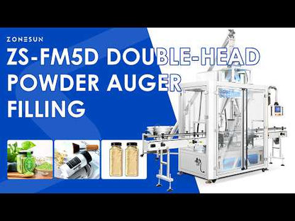 ZONESUN ZS-FM5D Automatic Dual Head Auger Powder Filling Machine 150 L hopper Mixing Filler