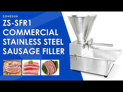 ZONESUN ZS-SFR1 Electric Sausage Stuffer Machine with Stainless Steel Hopper for Meat Filling