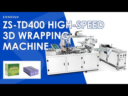 ZONESUN ZS-TD400 3D Cellophane BOPP Film Wrapping Machine for Cosmetics and Boxes