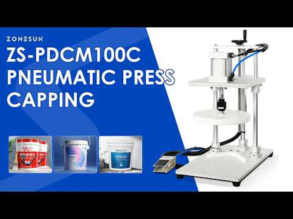 ZONESUN ZS-PDCM100C Pneumatic Paint Can and Large Container Press Capping Machine
