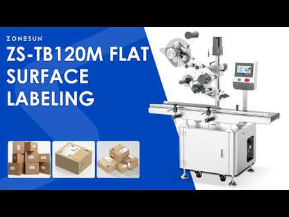 ZONESUN ZS-TB120M Automatic Flat Surface Labeling Machine for Boxes & Pouches Top Labeling Equipment