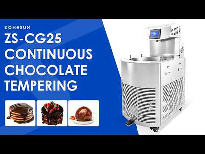 ZONESUN ZS-CG25 Chocolate Tempering Machine for Molding Coating and Enrobing