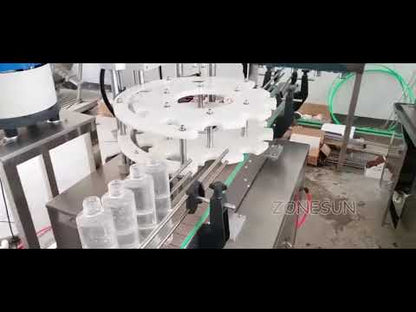 ZONESUN Electric 4 Nozzles Liquid Filling And Capping Machine With Cap Unscrambler