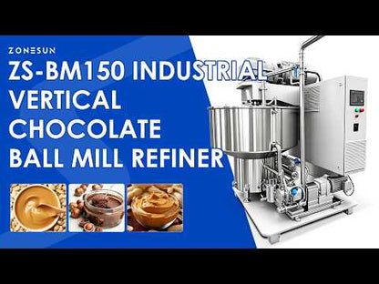 ZONESUN ZS-BM150 Vertical Chocolate Ball Mill Refiner for Chocolate Factory Production Lines