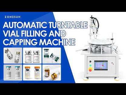 ZONESUN ZS-AFC1CB Compact Desktop Vial Filling & Capping Machine | 20–50 BPM | Rotary Platform