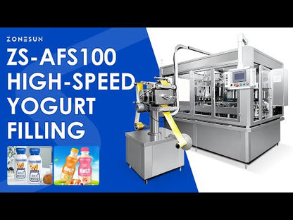 ZONESUN ZS-AFS100 High-Speed Yogurt Drinks Filling and Sealing Machine for Dairy Bottles