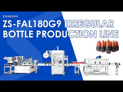 ZONESUN ZS-FAL180G9 Automatic Eye Drop Cam System Filling Capping Shrink Sleeve Labeling Production Line Irregular Bottle Biological Extract Liquid Peristaltic Pump Filling Machine