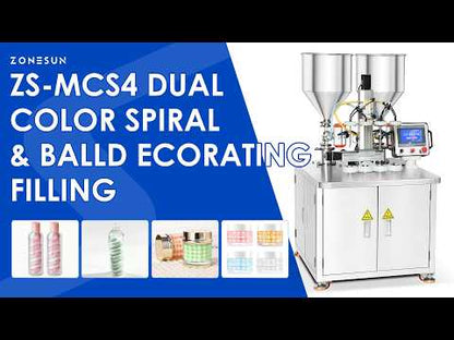 ZONESUN ZS-MCS4 Decorative Cosmetic Cream Swirl and Pattern Filling Machine
