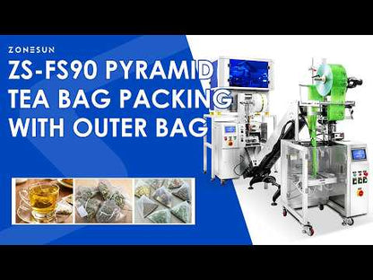 ZONESUN ZS-FS90 Pyramid Tea Bag Filling Sealing and Outer Envelope Packing Machine