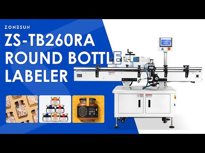ZONESUN ZS-TB260RA Automatic Round Bottle Cap & Body Labeling Machine