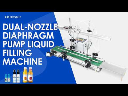 ZONESUN ZS-DPYT200 5-500ml 2 Nozzles Diaphragm Pump Liquid Filling Machine