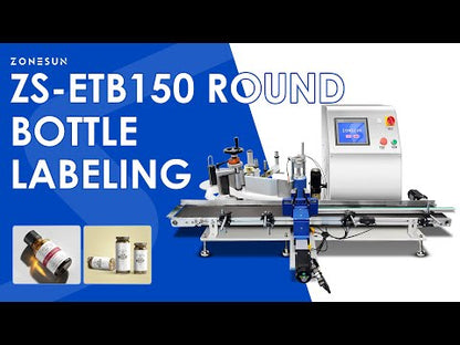 ZONESUN ZS-ETB150 Fully Electric Desktop Round Double Side Bottle Labeling Machine