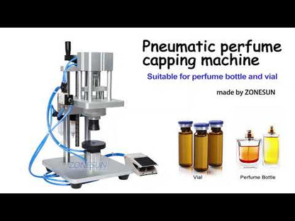 ZONESUN ZS-YG09C Pneumatic Vial Capping Machine | 13/15/18/20mm | Perfume Penicillin Oral Liquid Bottle Crimper