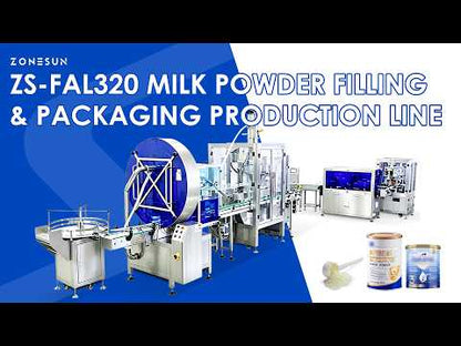 ZONESUN ZS-FAL320 Automatic Milk Powder Canning Line with Twin-Auger Filler Nitrogen Sealer