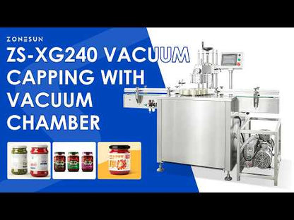 ZONESUN ZS-XG240 Automatic Jar Vacuum Sealing Machine for Glass Bottles Twist off Caps