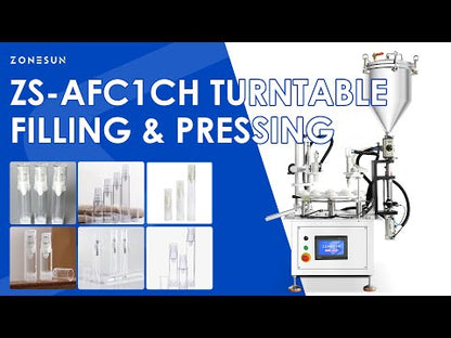 ZONESUN ZS-AFC1CH Automatic Paste Filling and Cap Pressing Monoblock Machine with Pressure-Boost Hopper