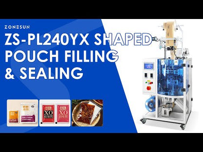 ZONESUN ZS-PL240YX Shaped Pouch Filling and Sealing Machine Piston Pump