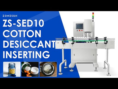 ZONESUN ZS-SED10 Automatic Cotton and Desiccant Inserting Machine For Bottle