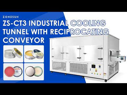 ZONESUN ZS-CT3 Reciprocating Conveyor Cooling Tunnel for Hot-Filled Creams and Food Products