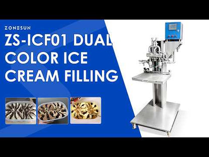 ZONESUN ZS-ICF01 Multi-Flavor Side-by-Side Ice Cream Filling Machine